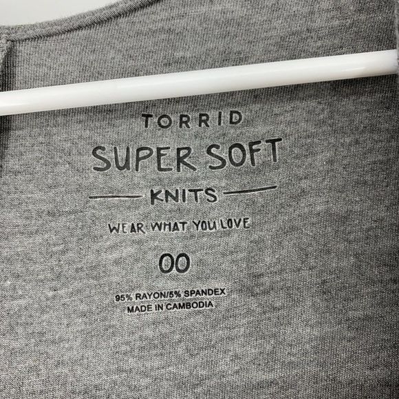 Womens Torrid Cardigan Open Front Gray Club Size 00 XS Swing 3267 - Picture 4 of 7